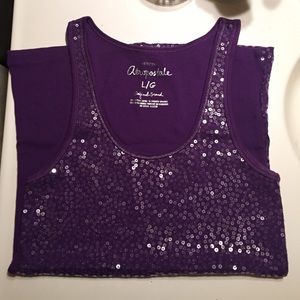 Aeropostale Purple sequins tank top