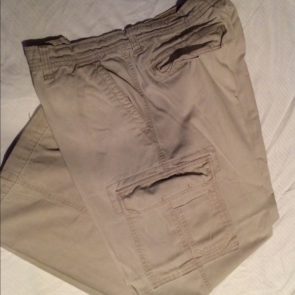Men's khaki cargo pants from Old Navy