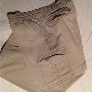 Men's khaki cargo pants from Old Navy