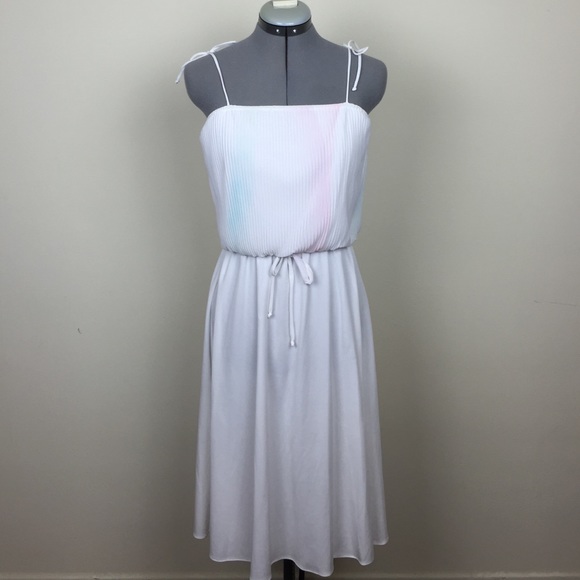 Vintage '70s Dress w/Accordion Blouson Bodice