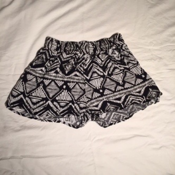 Black and White Tribal Print Shorts