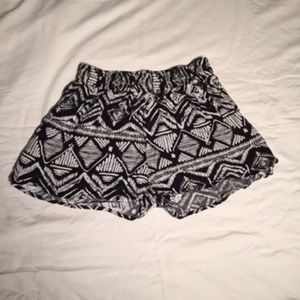 Black and White Tribal Print Shorts