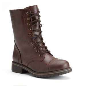 Brown lace up boots
