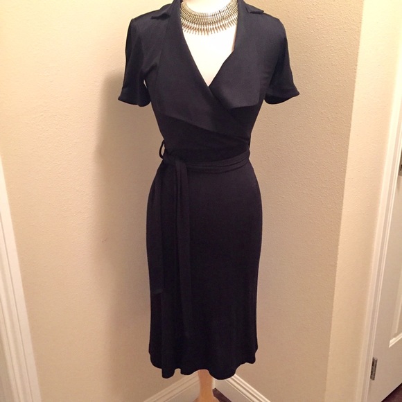 Diane Von Furstenberg Black Silk Dress, Size 2