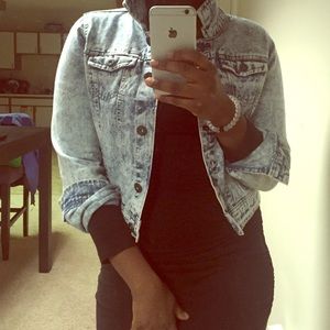 Acid wash denim jacket