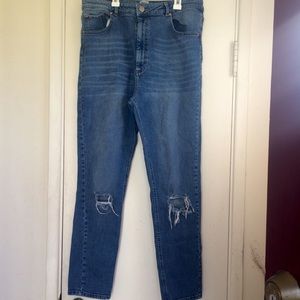 Asos Curve Ripped Knee Mom Jeans