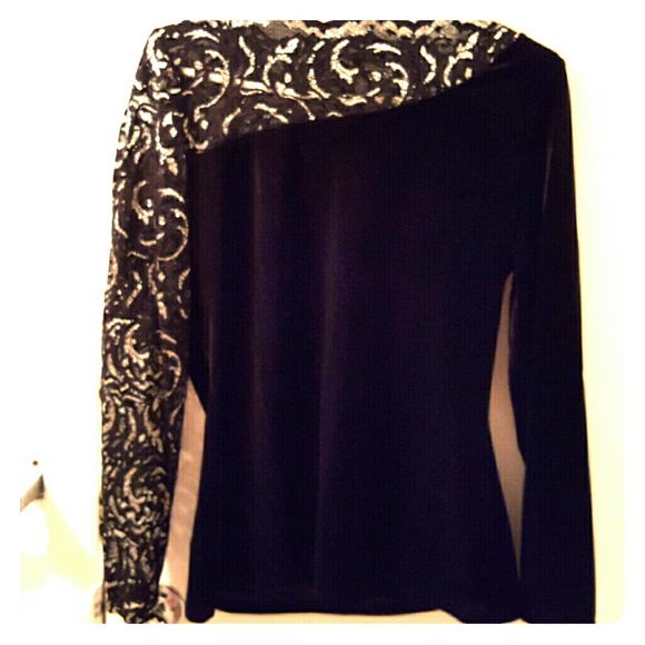NWOT Sexy Lace & Velvet top