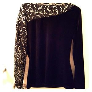 NWOT Sexy Lace & Velvet top