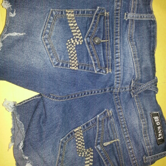 Red Rivet Shorts - Picture 3 of 3