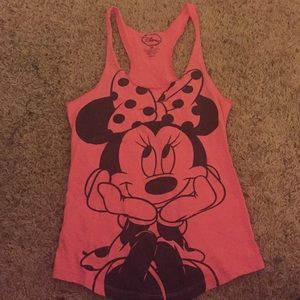 Neon pink Minnie Mouse tank