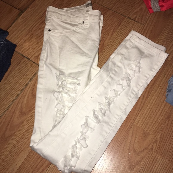 white ripped jeans