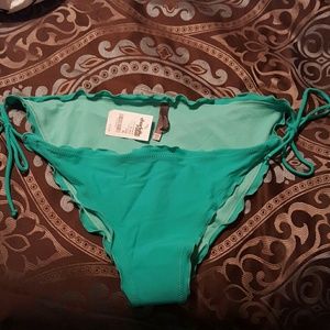 Sexy ruffled back tie bikini bottom