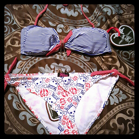 Sexy skull sailor bikini