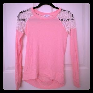 Pink Lace-back top