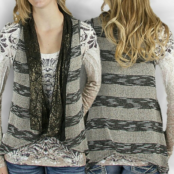 Buckle Black&Gold Striped Sweater Vest NWT! Size S