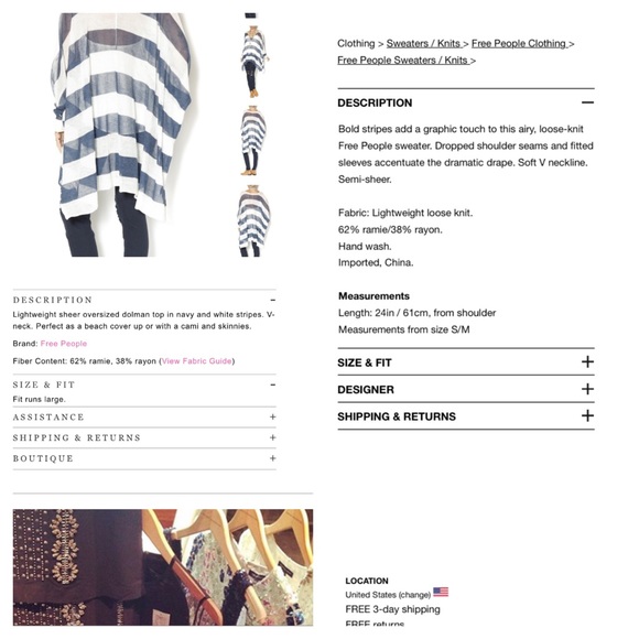 FREE PEOPLE Oversized Cape Slouchy Tunic NWT - Picture 4 of 4