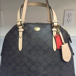 Coach Domed Satchel in Signature Coated Canvas