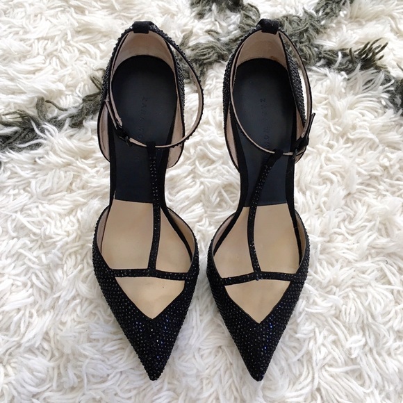 Zara Shoes - RARE Zara Pointed Ankle Diamante Heel 38/7.5/8