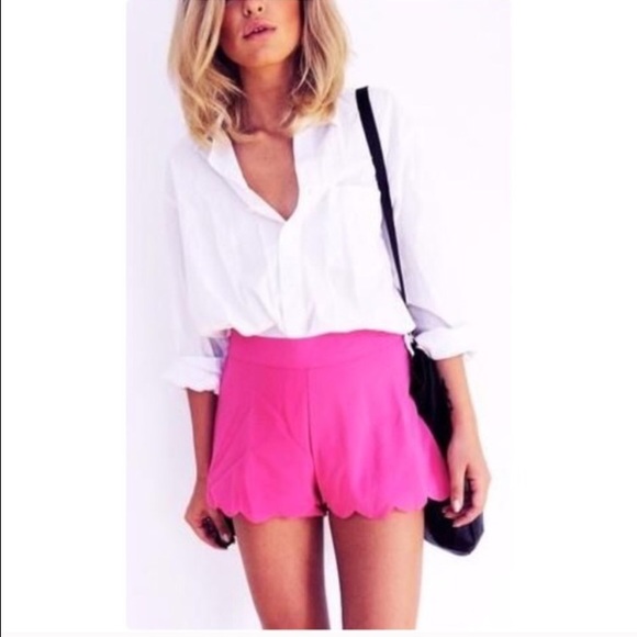 Pink scalloped shorts