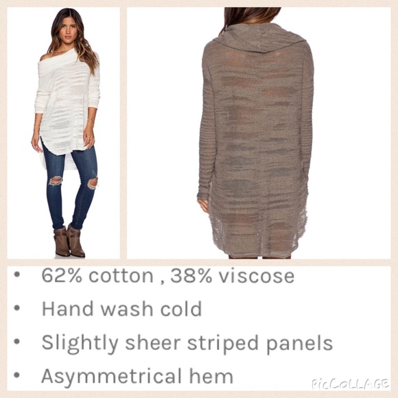 NEW!  FP Reunion Slubby drape cowl neck sweater - Picture 2 of 4