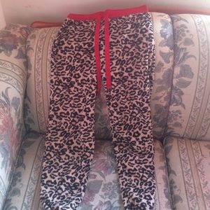 Leopard print pajama pants