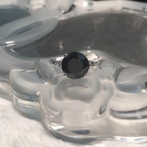3 Carat Onyx CZ with (2) Accent Stones- Size 7