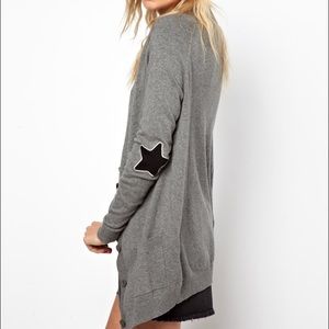 ASOS Boyfriend Cardigan w Star Elbow Patch