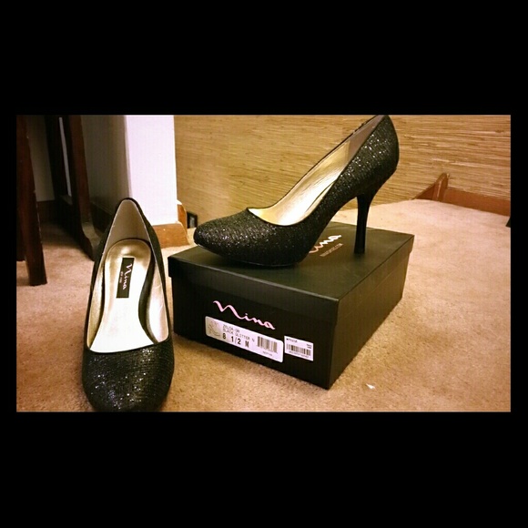 Macy's Black Sparkly Heels