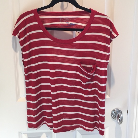 Blue Life Tee with Shredded Back Detail