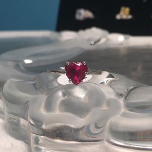 1.1 Carat Red Ruby Heart Shaped CZ- Size 7