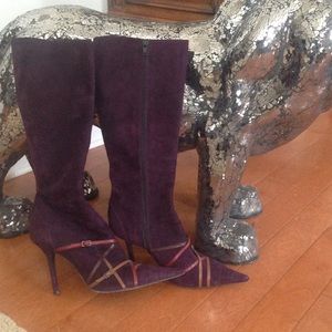 Charles David suede purple boots (size 38)