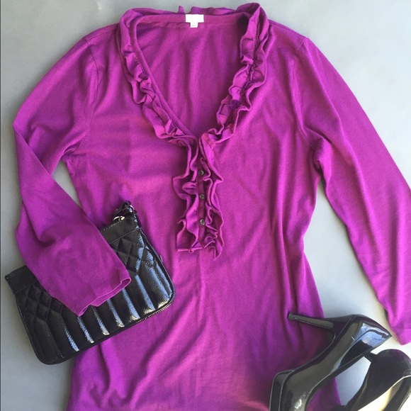 J. Crew Ruffle Neck Top