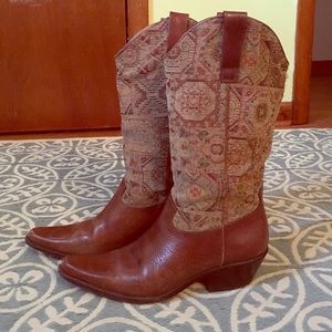 J. Jill leather and tapestry boots