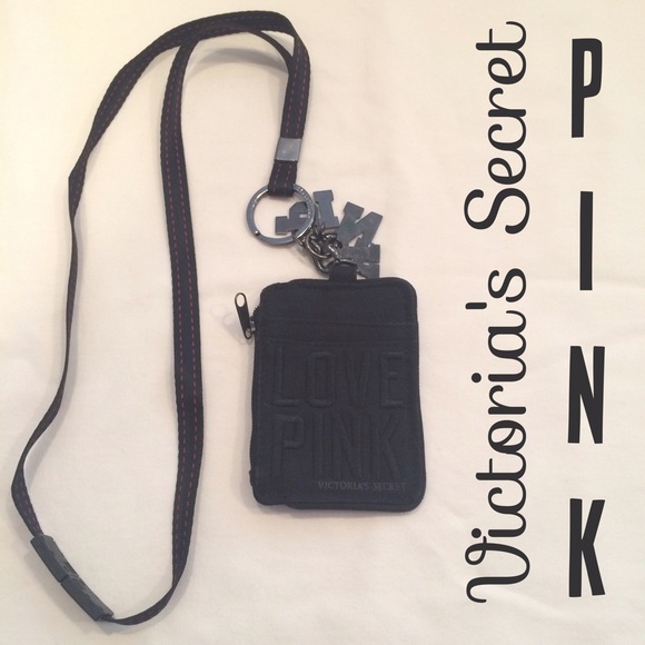 PINK Victoria's Secret Accessories - Victoria's Secret PINK Lanyard ID Holder Keychain