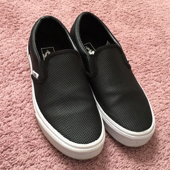 ladies leather slip on sneakers