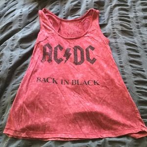 ACDC "Back in Black" red tank top