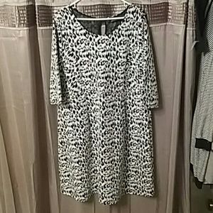 Black and white leopard dress