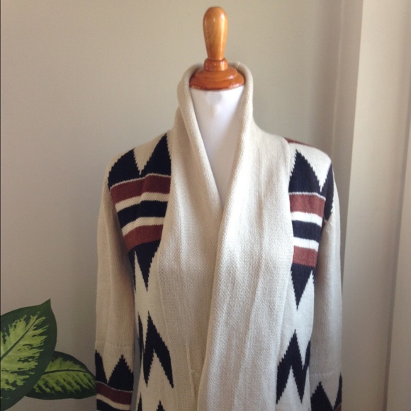 BB Dakota Aztec Long Open Style Sweater