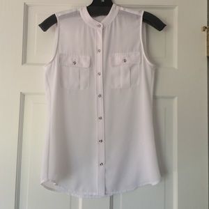 Banana Republic sheer white tank top