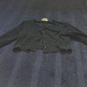 Black sparkle cropped cardigan