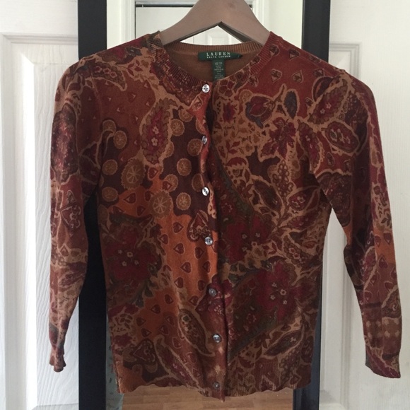 Paisley quarter sleeve cardigan