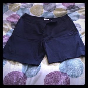 Navy Ann Taylor Loft Bermuda style shorts.