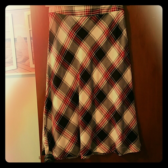 Long, plaid skirt