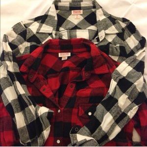 2 buffalo plaid tops