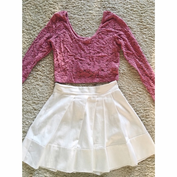 Mossimo co floral pink sheer textured crop top