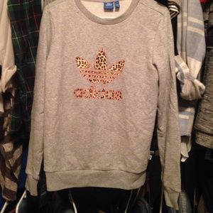 Adidas sweatshirt gray and leopard