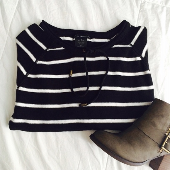 Black and white striped sweater NWOT