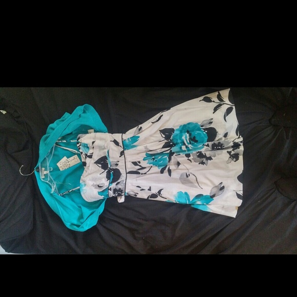 Teal Summer Dress with Cardigan
