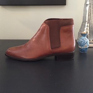 Cognac Leather Chelsea Bootie, Never Worn
