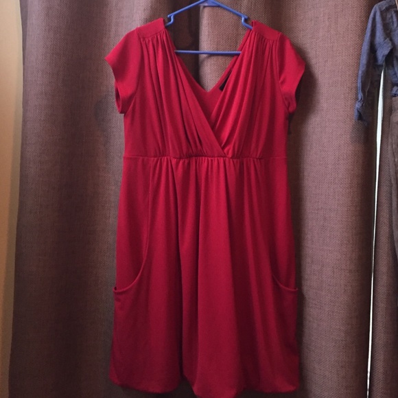 Red bubble hem mini dress